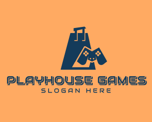 Game Controller Shopping Bag logo design