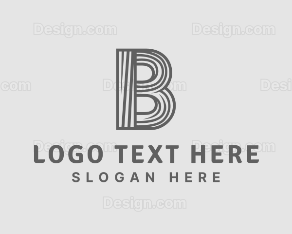 Modern Woodworking Business Letter B Logo