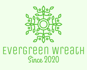 Ornamental Green Vine Wreath  logo design