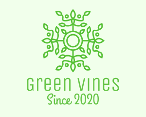 Ornamental Green Vine Wreath  logo design