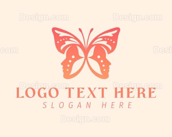 Human Face Butterfly Logo