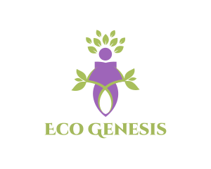 Nature Leaves Person logo design