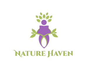 Nature Leaves Person logo design