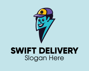 Lightning Delivery Man  logo design