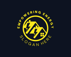 Residential Electric Power Lightning  logo design