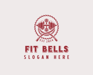 Dumbbell Rope Fitness logo design