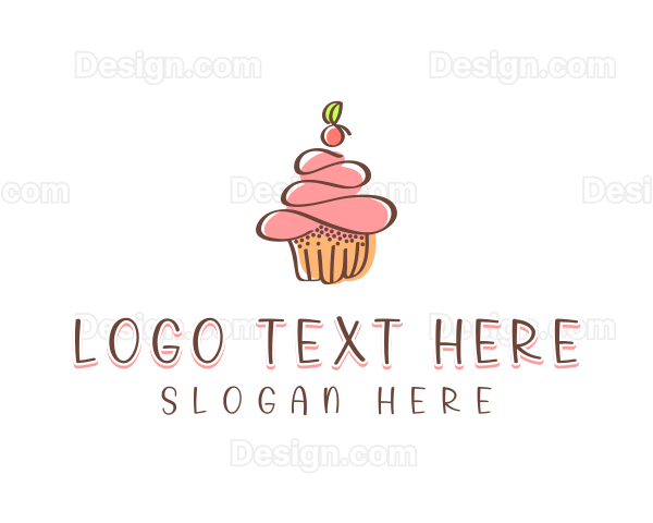 Homemade Cherry Cupcake Logo