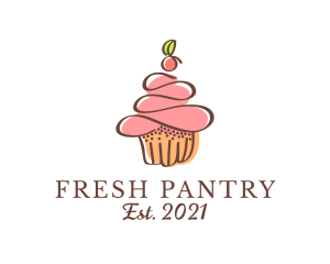 Homemade Cherry Cupcake  logo design