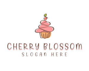 Homemade Cherry Cupcake  logo design