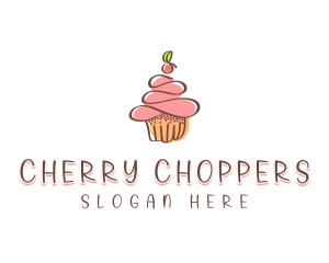 Homemade Cherry Cupcake  logo design