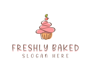 Homemade Cherry Cupcake  logo design