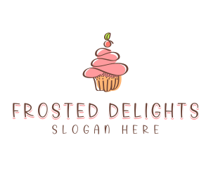 Homemade Cherry Cupcake  logo design