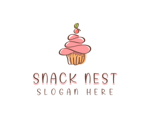 Homemade Cherry Cupcake  logo design