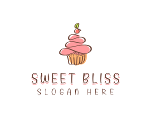 Homemade Cherry Cupcake  logo design