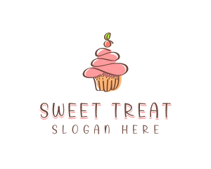 Homemade Cherry Cupcake  logo design