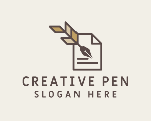 Quill Pen Writing logo design