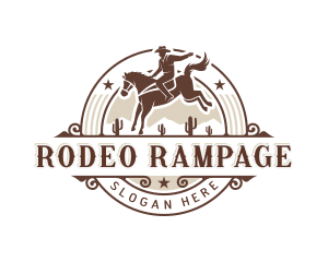 Cowboy Horse Rodeo logo design