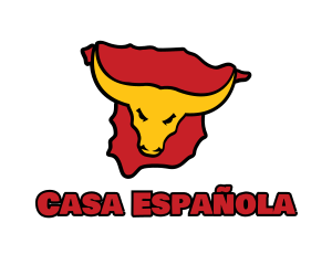 Bullfighting Spain  Map logo design