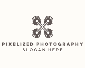 Aerial Quadcopter Drone logo design