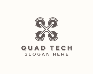 Aerial Quadcopter Drone logo design