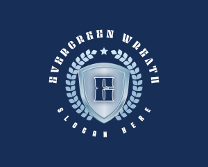 Premium Wreath Shield logo design