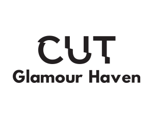 Cut Text Font Wordmark Logo
