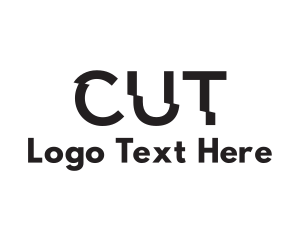 Cut Font Wordmark Logo