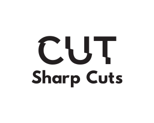 Cut Text Font Wordmark logo