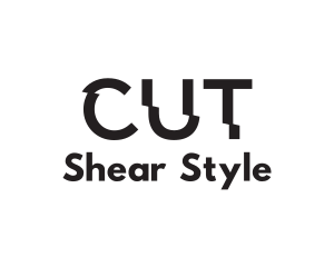 Cut Text Font Wordmark logo design