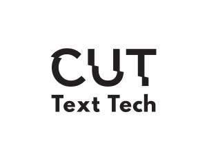 Cut Text Font Wordmark logo