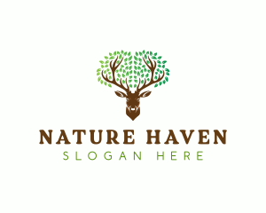 Deer Tree Nature logo design