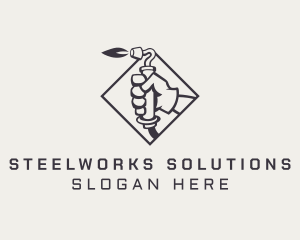 Hand Welding Blowtorch  logo design