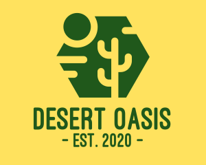 Green Sun Cactus logo design