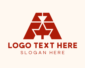 Maple Leaf Letter A Logo