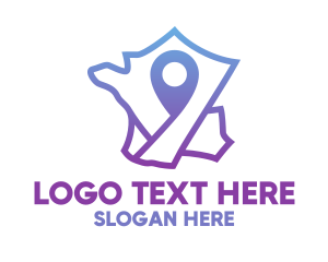 Positioning - France Locator App logo design
