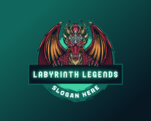 Gaming Winged Dragon Beast logo design