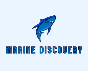 Swimming Marine Shark logo design