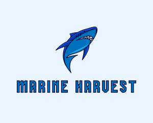 Swimming Marine Shark logo design