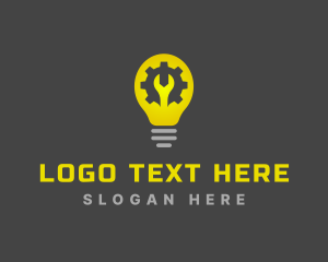 Handyman Light Bulb Repair Logo