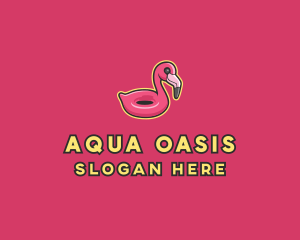 Flamingo Pool Float  logo design