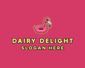 Flamingo Pool Float  logo design