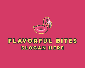 Flamingo Pool Float  logo design