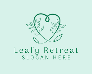 Heart Nature Leaf logo design