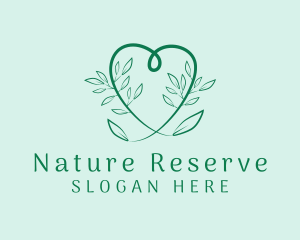 Heart Nature Leaf logo design