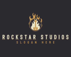 Guitar Flame Rockstar logo