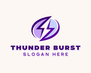 Thunder Lightning Electricity logo design