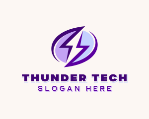 Thunder Lightning Electricity logo design