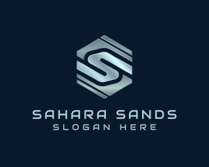 Metal Hexagon Company Letter S logo design