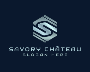 Metal Hexagon Company Letter S logo design