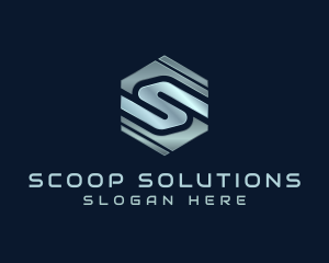 Metal Hexagon Company Letter S logo design